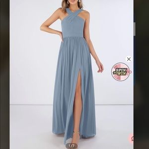 Azazie Elvira Dusty Blue Bridesmaid Dress